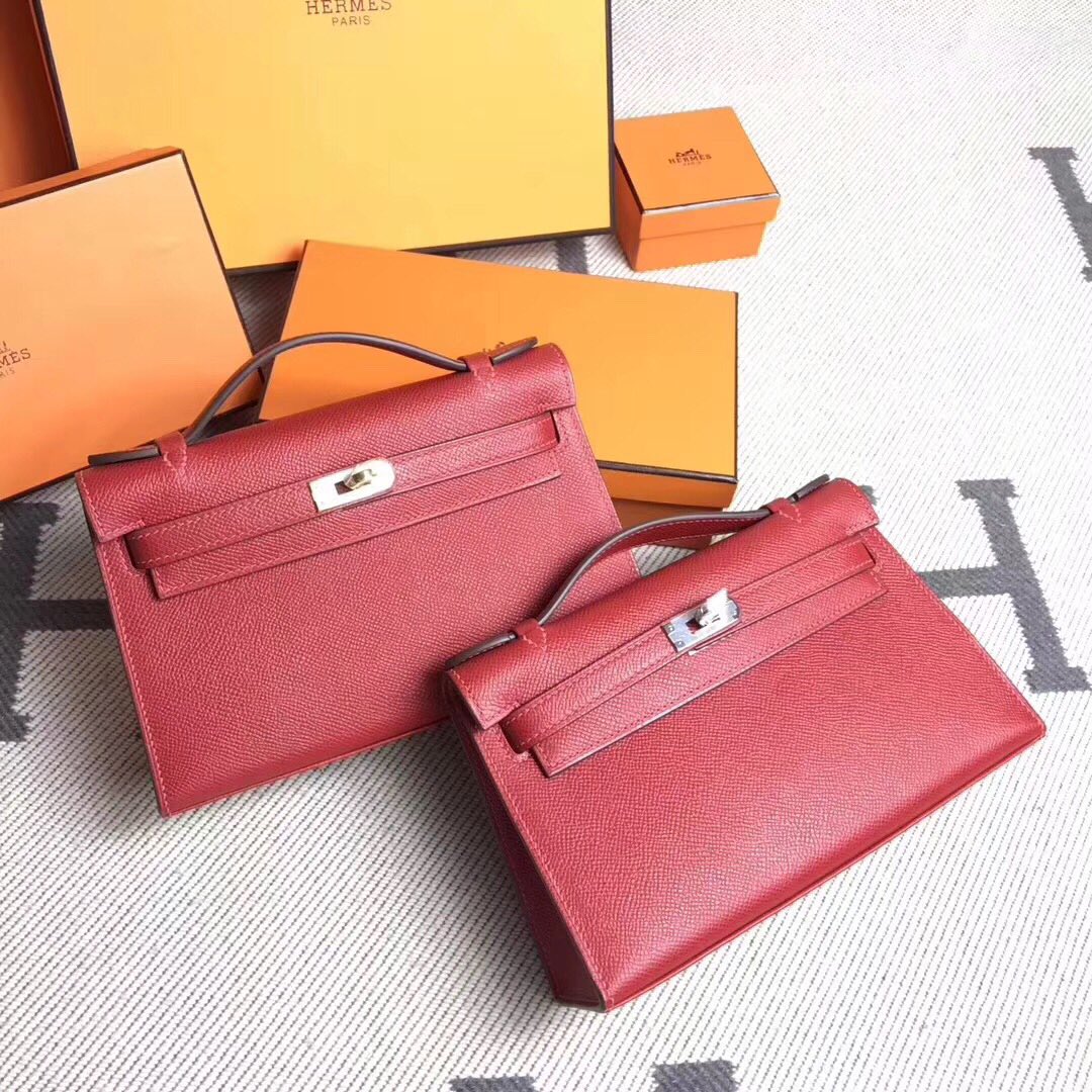 에르메스 미니 켈리백22 루즈그르나 금장 은장 앱송